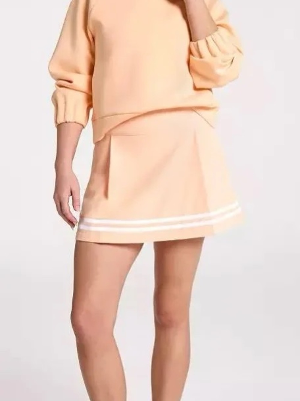 CALIA by Carrie Underwood Peach Mini Skirt with White Double Stripe Hem